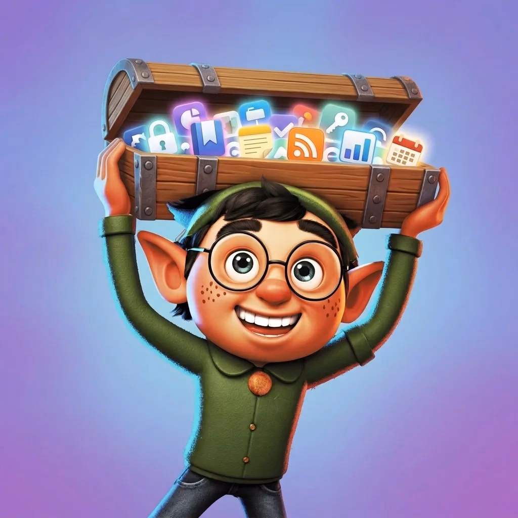 ElfHosted elf holding a toolbox of apps, Flex Collection