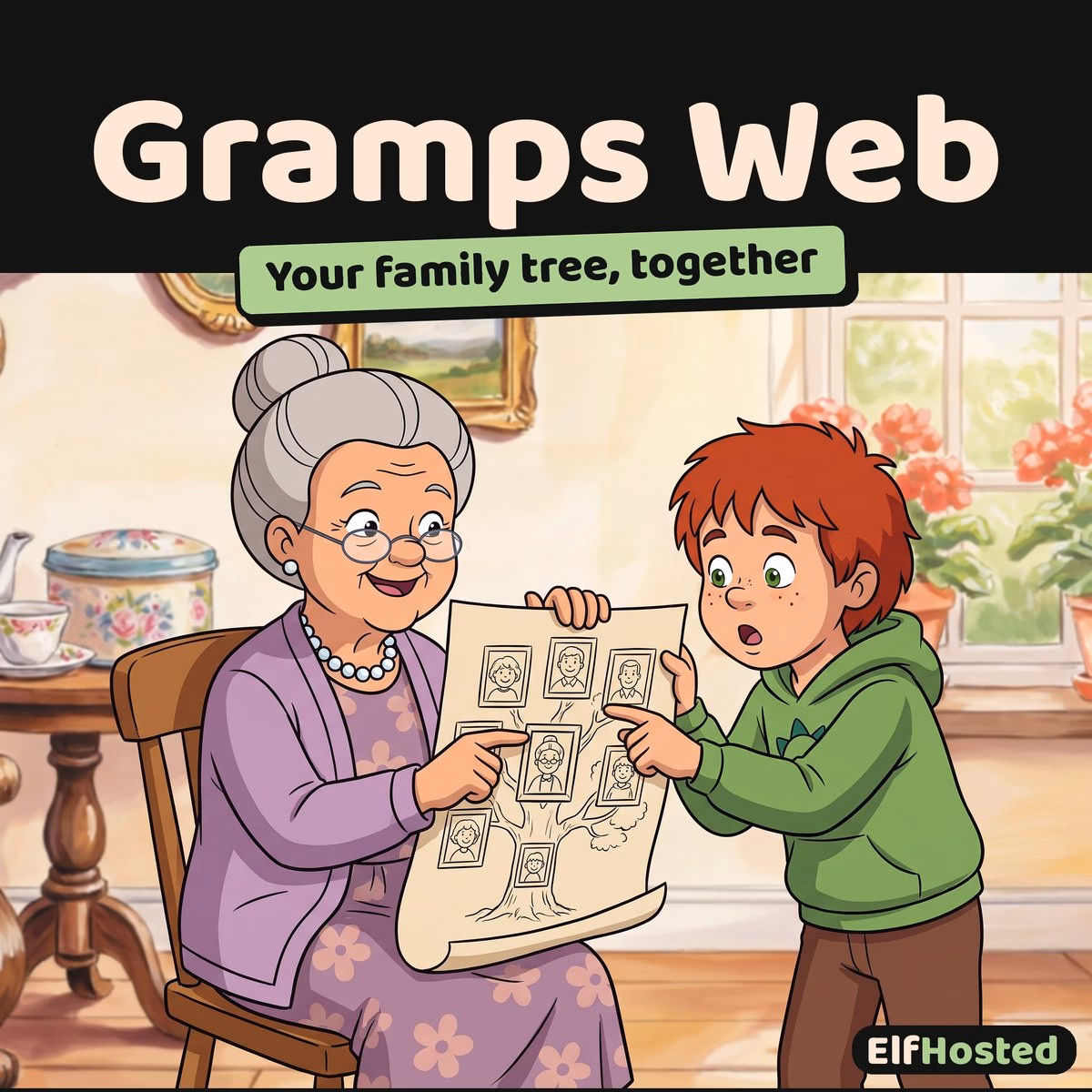 grampsweb-card Gramps Web: illustration