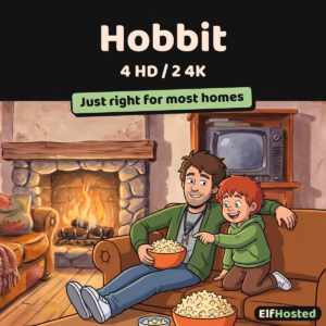 Hobbit - Personal Media Streamer [4xHD / 2x4K, semi-dedicated] | ElfHosted: illustration